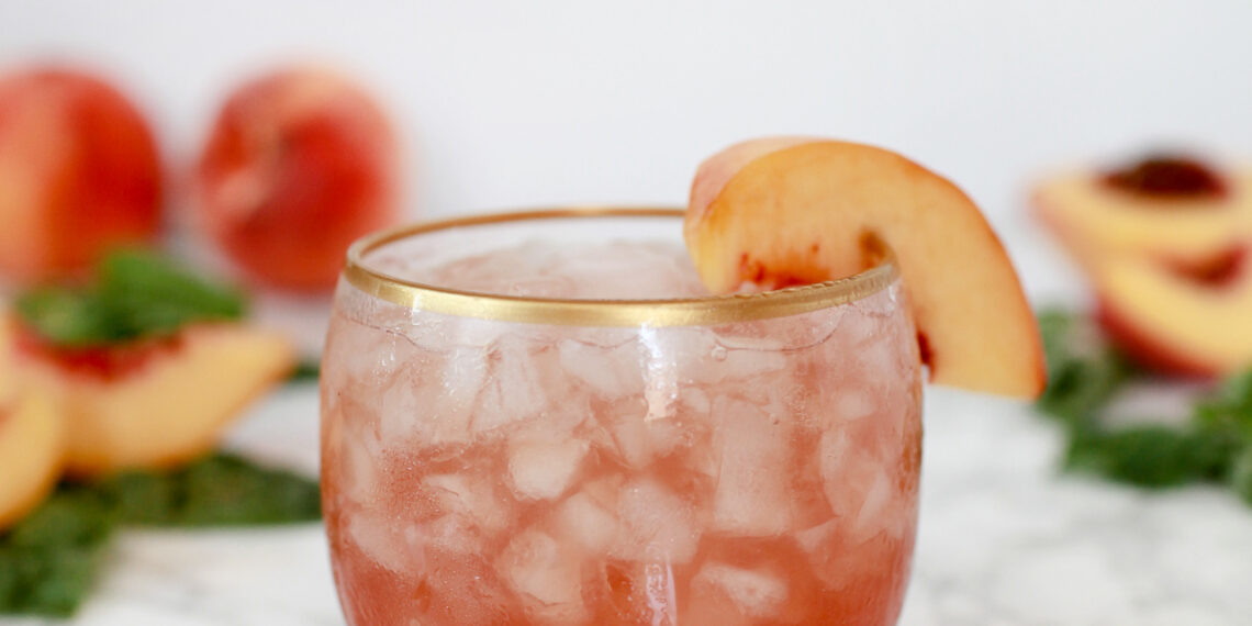 Cherry Peach Basil Mocktail Recipe
