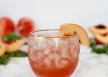 Cherry Peach Basil Mocktail Recipe